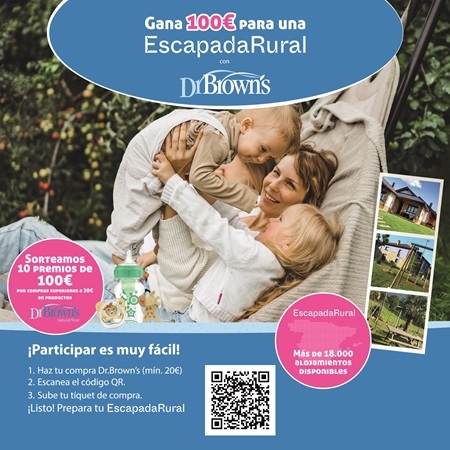 EscapadaRural y Dr. Brown’s te invitan a coleccionar momentos únicos en familia con el sorteo de escapadas en alojamientos rurales